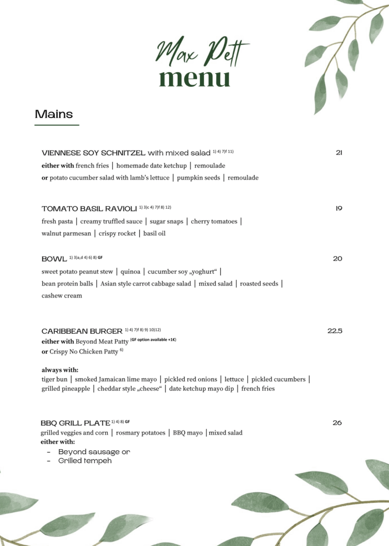 Max Pett Menu english 2
