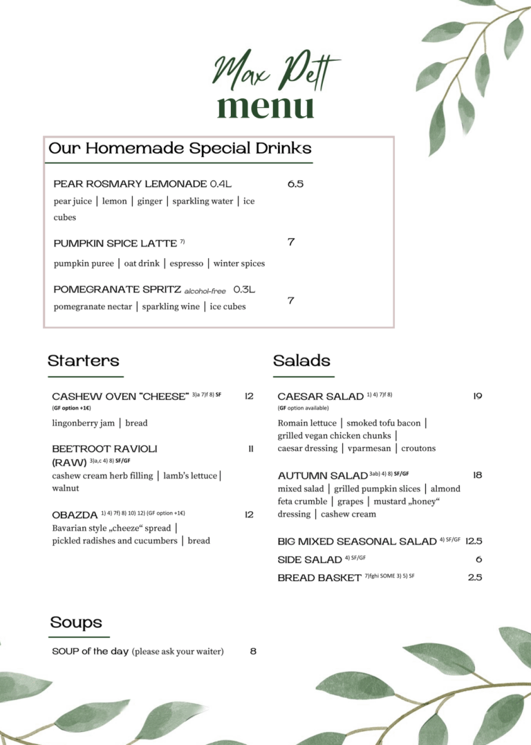 Menu Max Pett 1