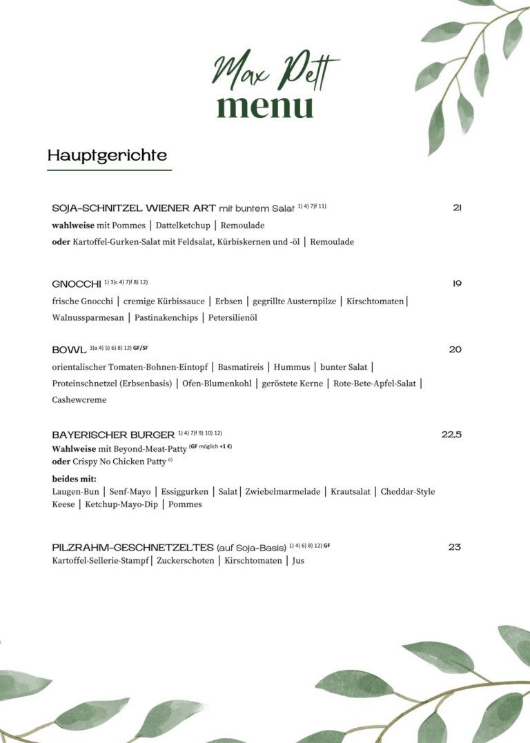 Speisekarte Max Pett 2