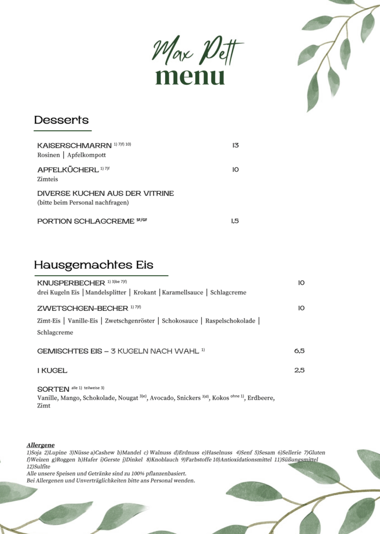 Speisekarte Max Pett 3