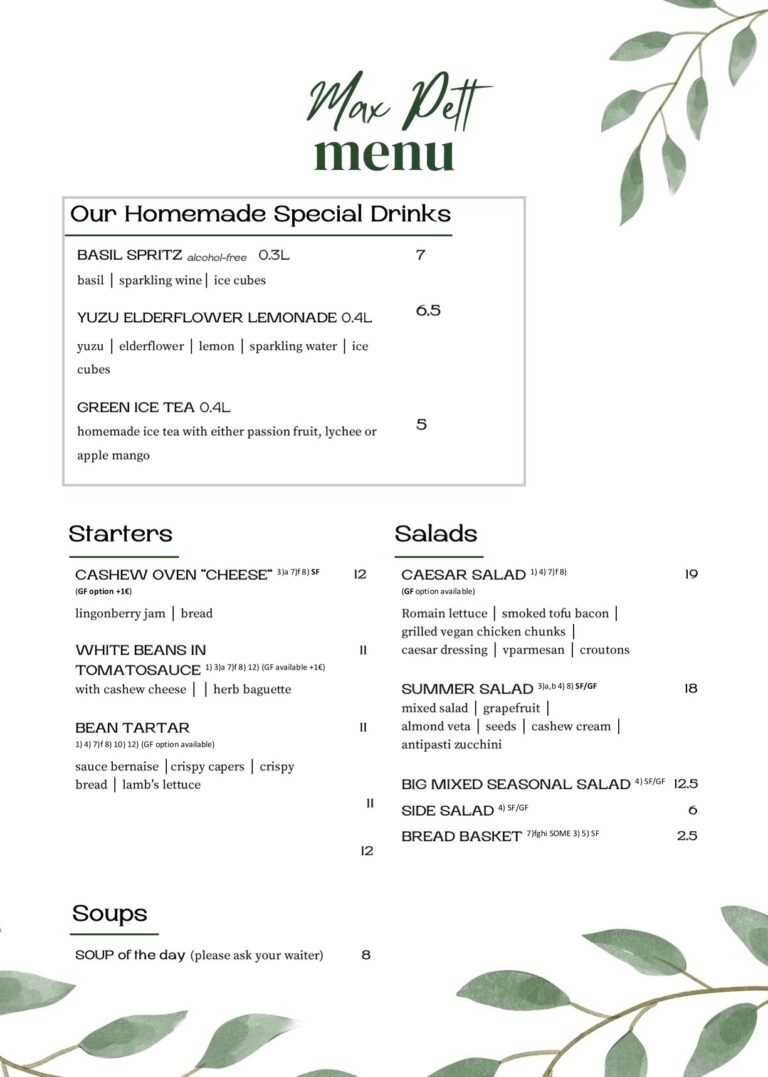 Max Pett Menu 1