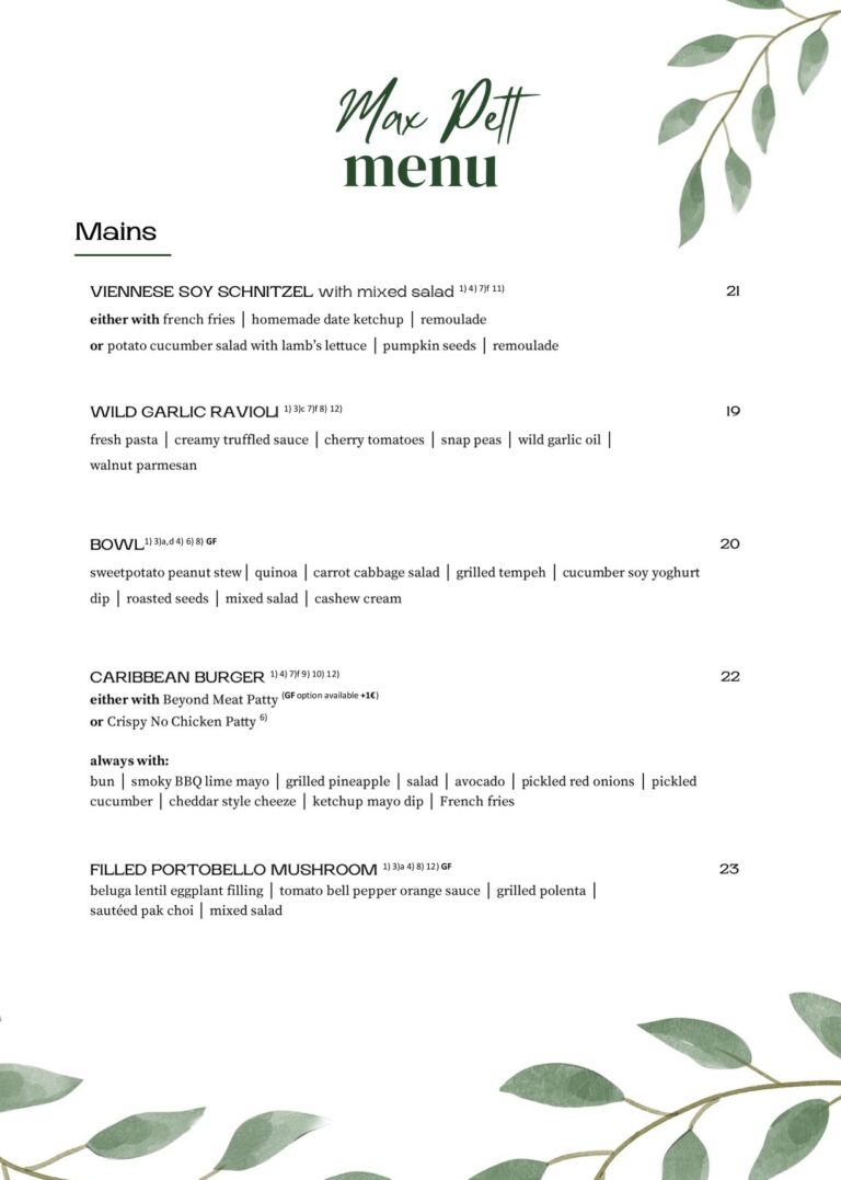 Max Pett Menu 2